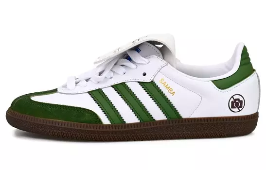 Кроссовки для скейтбординга Samba унисекс с низким верхом, зеленый/белый Adidas Originals