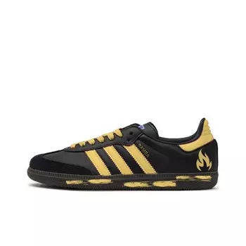 Кроссовки для скейтбординга Samba унисекс с низким верхом, черный/желтый Adidas Originals