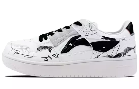 Кроссовки для скейтбординга серии Tianji, мужские, низкие, белые/черные Lining