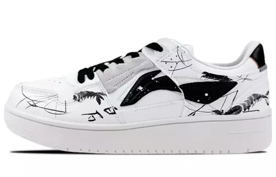 Кроссовки для скейтбординга серии Tianji женские, низкие, белые/черные Lining