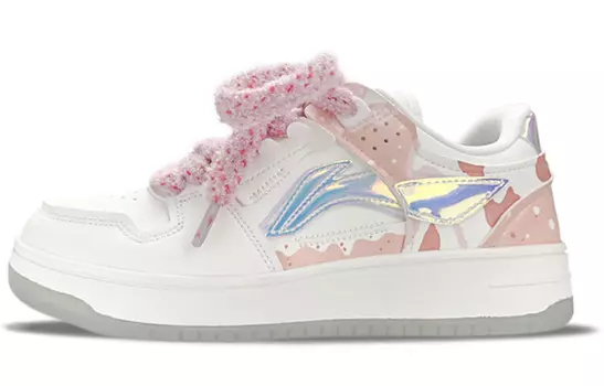 Кроссовки для скейтбординга серии Tianji женские, низкие, розовые/белые Lining