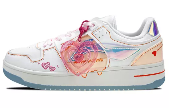 Кроссовки для скейтбординга серии Tianji женские, низкие, белые/пудровые Lining