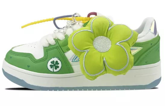 Кроссовки для скейтбординга серии Tianji женские, низкие, белые/зеленые Lining