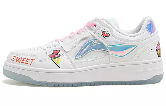 Кроссовки для скейтбординга серии Tianji женские с низким верхом розовые/белые/синие Lining