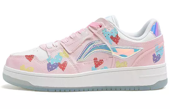 Кроссовки для скейтбординга серии Tianji женские с низким верхом розовые/белые/синие Lining