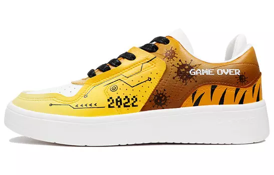 Кроссовки для скейтбординга Street Player мужские низкие коричневые/желтые Lining