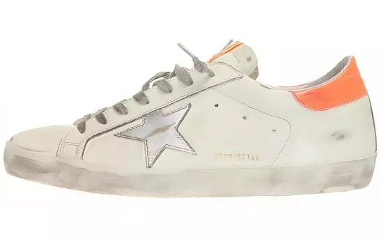 Кроссовки для скейтбординга Super-Star мужские с низким верхом, белые/оранжевые Golden Goose