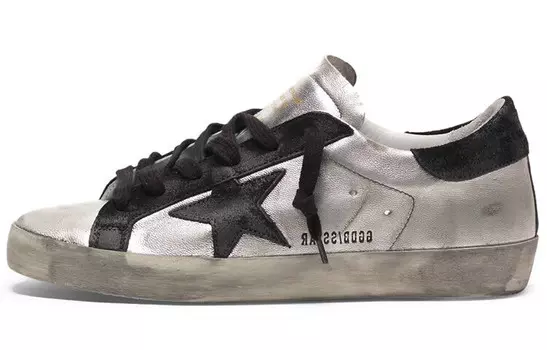 Кроссовки для скейтбординга Super-Star женские, низкие, серебристые Golden Goose