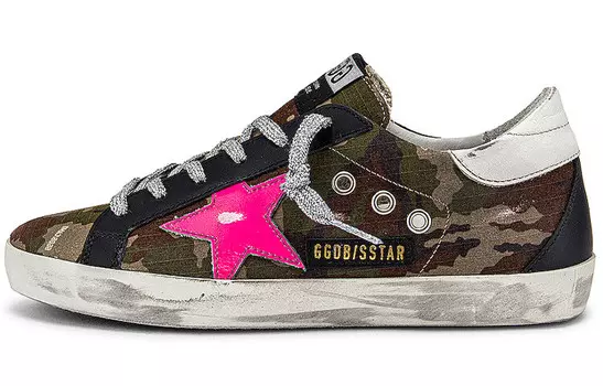 Кроссовки для скейтбординга Super-Star женские с низким верхом, камуфляж Golden Goose