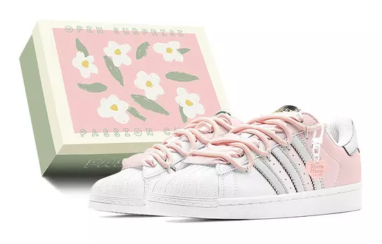 Кроссовки для скейтбординга Superstar Series, унисекс, низкие, серебряный Adidas Originals, розовый