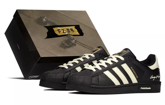 Кроссовки для скейтбординга Superstar Unisex Low-Top Black/Beige Adidas Originals