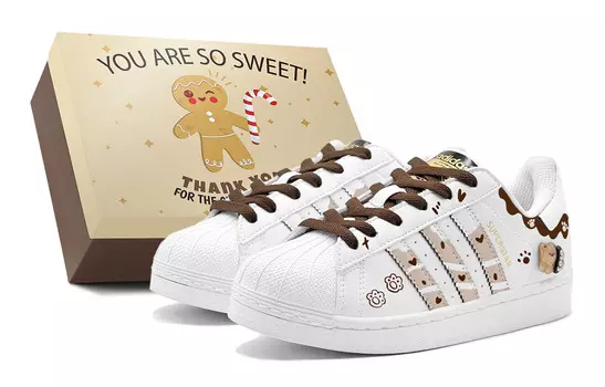 Кроссовки для скейтбординга Superstar Unisex Low-Top White/Brown Adidas Originals