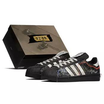 Кроссовки для скейтбординга Superstar Unisex Low-Top Black/White/Beige Adidas Originals