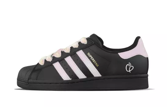 Кроссовки для скейтбординга Superstar, унисекс, низкие, черный/розовый Adidas Originals