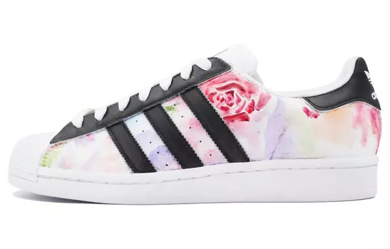 Кроссовки для скейтбординга Superstar, унисекс, низкие, черный/розовый Adidas Originals