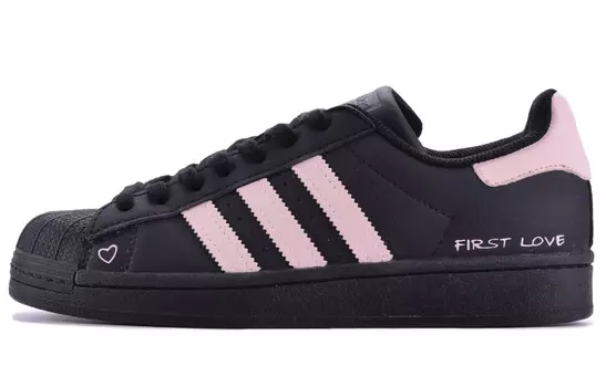 Кроссовки для скейтбординга Superstar, унисекс, низкие, черный/розовый Adidas Originals