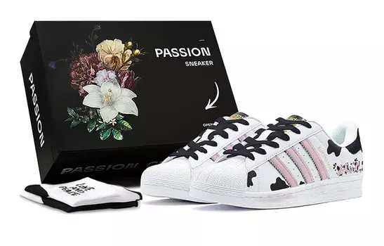 Кроссовки для скейтбординга Superstar, унисекс, низкие, черный/розовый Adidas Originals