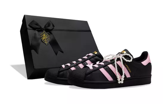 Кроссовки для скейтбординга Superstar, унисекс, низкие, черный/розовый Adidas Originals