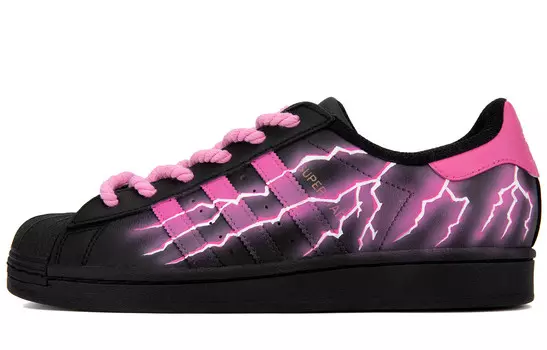 Кроссовки для скейтбординга Superstar, унисекс, низкие, розовый Adidas Originals, черный/розовый