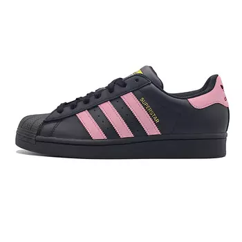 Кроссовки для скейтбординга Superstar, унисекс, низкие, розовый Adidas Originals, черный/розовый