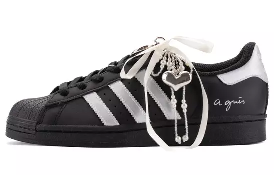 Кроссовки для скейтбординга Superstar, унисекс, низкие, серебристо-черный Adidas Originals