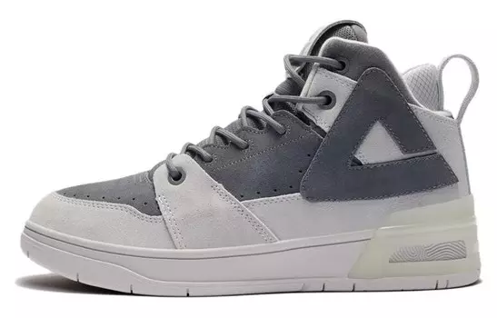 Кроссовки для скейтбординга Taichi 910 мужские высокие, средне-серые/светло-серые Peak