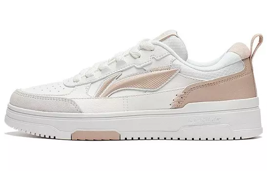 Кроссовки для скейтбординга Tianji 2.0 женские с низким верхом, белые/коричневые Lining