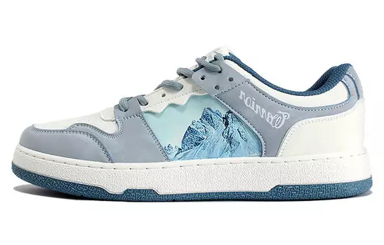 Кроссовки для скейтбординга унисекс с низким верхом белые/серые/синие Warrior