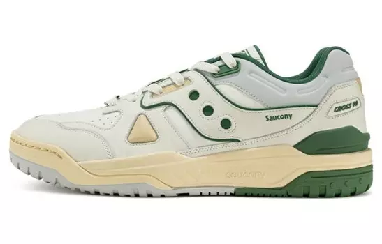 Кроссовки для скейтбординга унисекс с низким верхом белые/зеленые Saucony