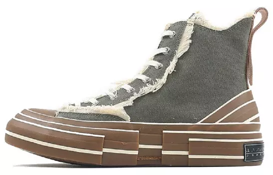Кроссовки для скейтбординга унисекс с высоким берцем цвета милитари зеленый Xvessel