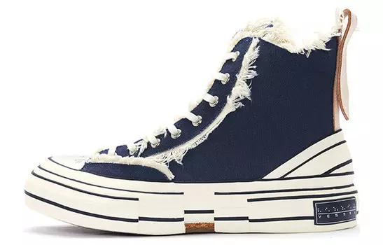 Кроссовки для скейтбординга унисекс с высоким верхом темно-синие/белые Xvessel