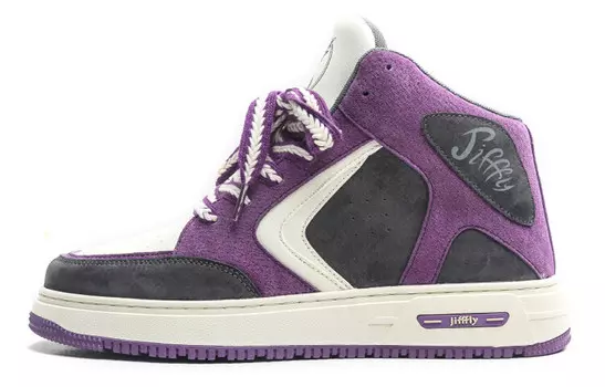 Кроссовки для скейтбординга унисекс с высоким верхом фиолетово-серые Jifffly
