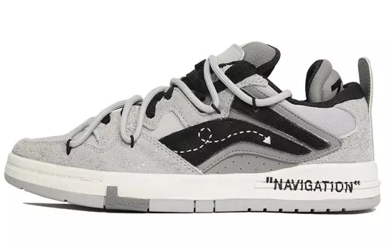 Кроссовки для скейтбординга Wave мужские с низким верхом микрокристаллические серые Lining