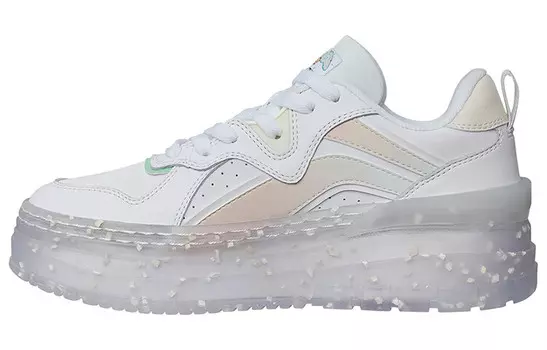 Кроссовки для скейтбординга Wave женские, низкие, стандартные, белые/светло-изумрудно-зеленые/светло-розовые Lining