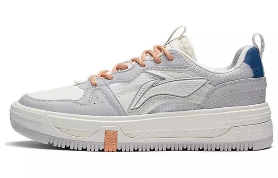 Кроссовки для скейтбординга Xingchuan женские, низкие, серые/белые/синие Lining