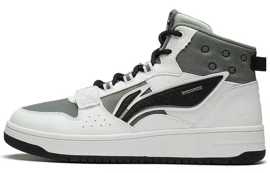 Кроссовки для скейтбординга Yamahara мужские с высоким верхом Cloud белые/серо-зеленые/черные Lining