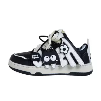 Кроссовки для скейтбординга Young Baby Series унисекс с низким верхом белого цвета Oynn, черный