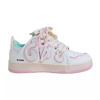 Кроссовки для скейтбординга Young Baby Series женские, низкие, розовый Oynn, белый/розовый