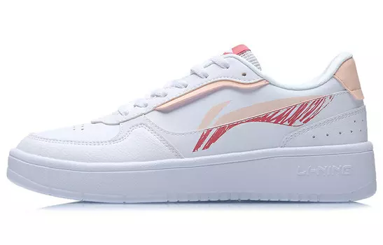 Кроссовки для скейтбординга женские, низкие, белые/абрикосовые/красные Lining