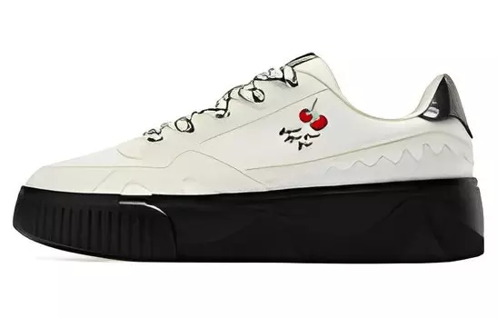 Кроссовки для скейтбординга женские, низкие, белые/черные Qiaodan