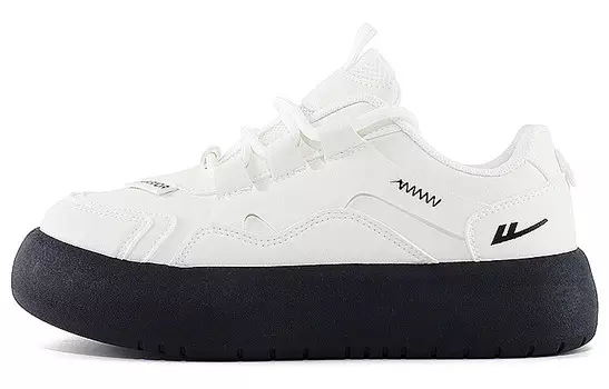 Кроссовки для скейтбординга женские, низкие, белые/черные Warrior