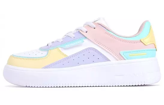 Кроссовки для скейтбординга женские, низкие, белые/фиолетовые/желтые Qiaodan