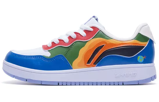 Кроссовки для скейтбординга женские, низкие, белые/королевские синие Lining