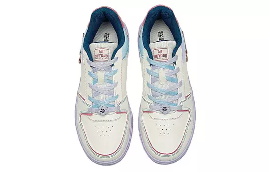 Кроссовки для скейтбординга женские, низкие, белые/королевские синие 361°