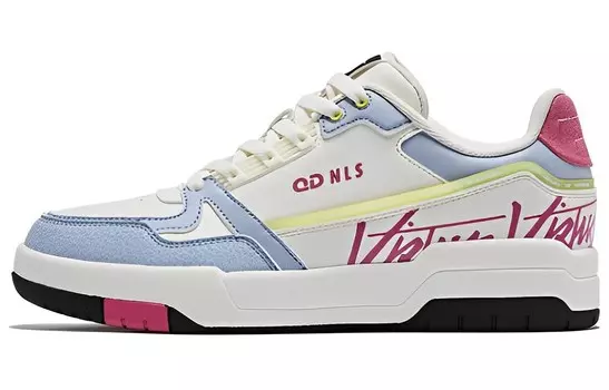 Кроссовки для скейтбординга женские, низкие, белые/королевские синие Qiaodan