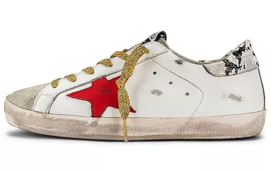 Кроссовки для скейтбординга женские, низкие, белые/красные Golden Goose