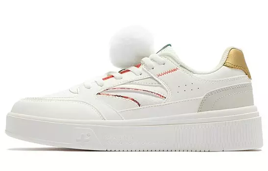 Кроссовки для скейтбординга женские, низкие, белые/красные 361°