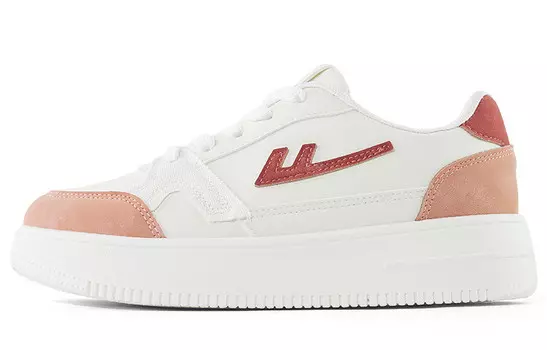 Кроссовки для скейтбординга женские, низкие, белые/красные Warrior