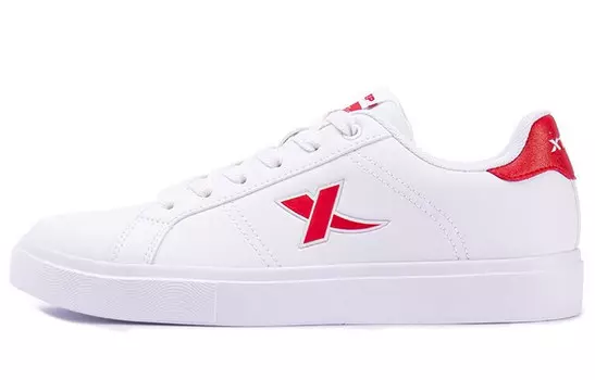 Кроссовки для скейтбординга женские, низкие, белые/красные Xtep
