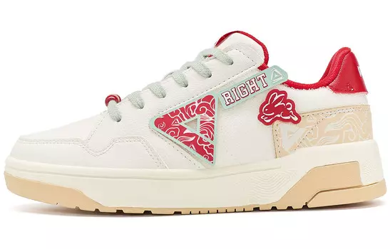 Кроссовки для скейтбординга женские, низкие, белые/красные Peak